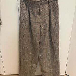 Babaton Women’s Tan Plaid Dress Pants